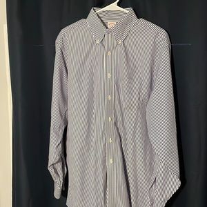 Brooks Brothers Traditional Fit Blue and White Striped button down shirt